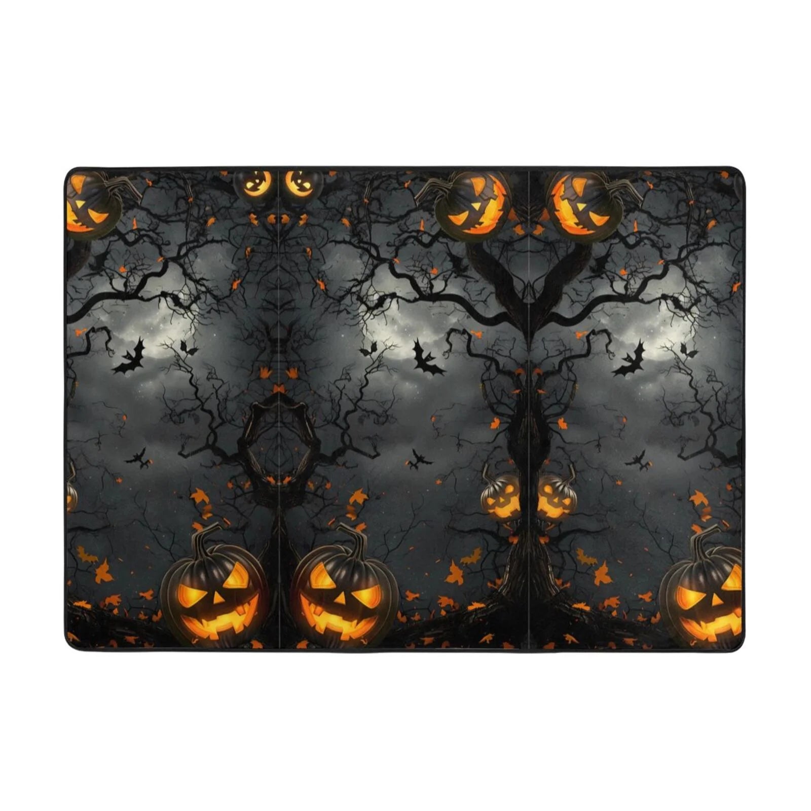 Area Rugs for Living Room Decor - Halloween Pumpkin Dark Forest Soft anti Slip Throw Washable Rugs 5X7 for Bedroom, Indoor Carpet for Bedroom Living Room 80X58In