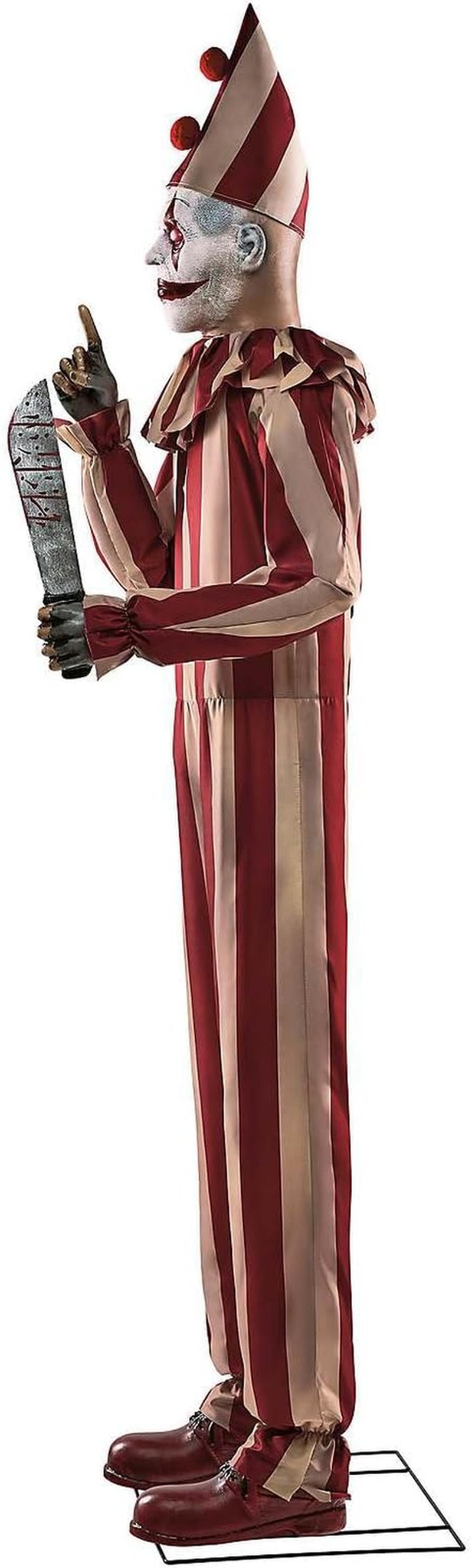 6 Ft 9 in Silent and Deadly Clown Halloween Animatronic Creepy Moving Talking