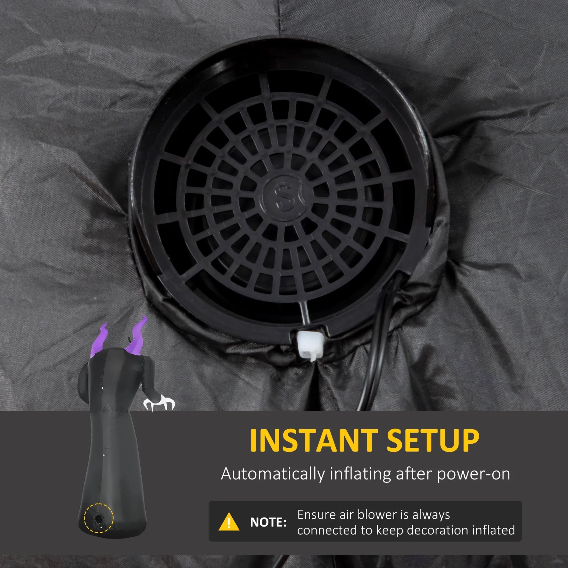 HOMCOM 7' Halloween Inflatables Outdoor Decorations Pumpkin Reaper Decoration, Ghost Blow up LED Yard Decor for Garden, Lawn, Party, Holiday, Waterproof