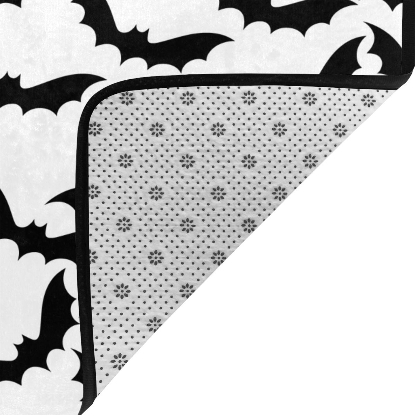 Area Rugs for Living Room Decor - Halloween Black Cool Bat Soft anti Slip Throw Washable Rugs 5X7 for Bedroom, Indoor Carpet for Bedroom Living Room 80X58In