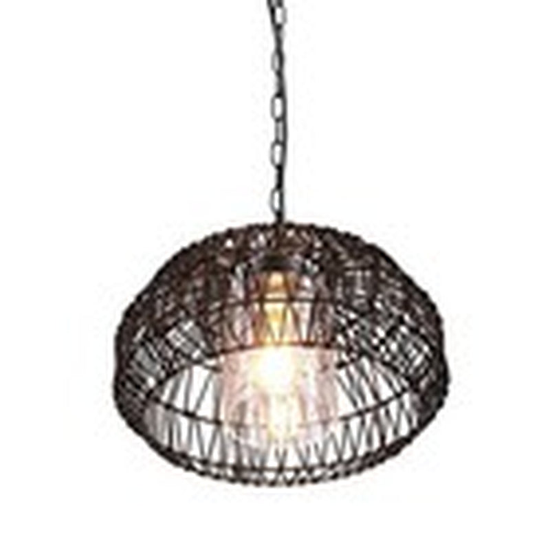 44759 1-Light Outdoor/Indoor Plug-In Pendant Light, Black Woven Diego (Black)