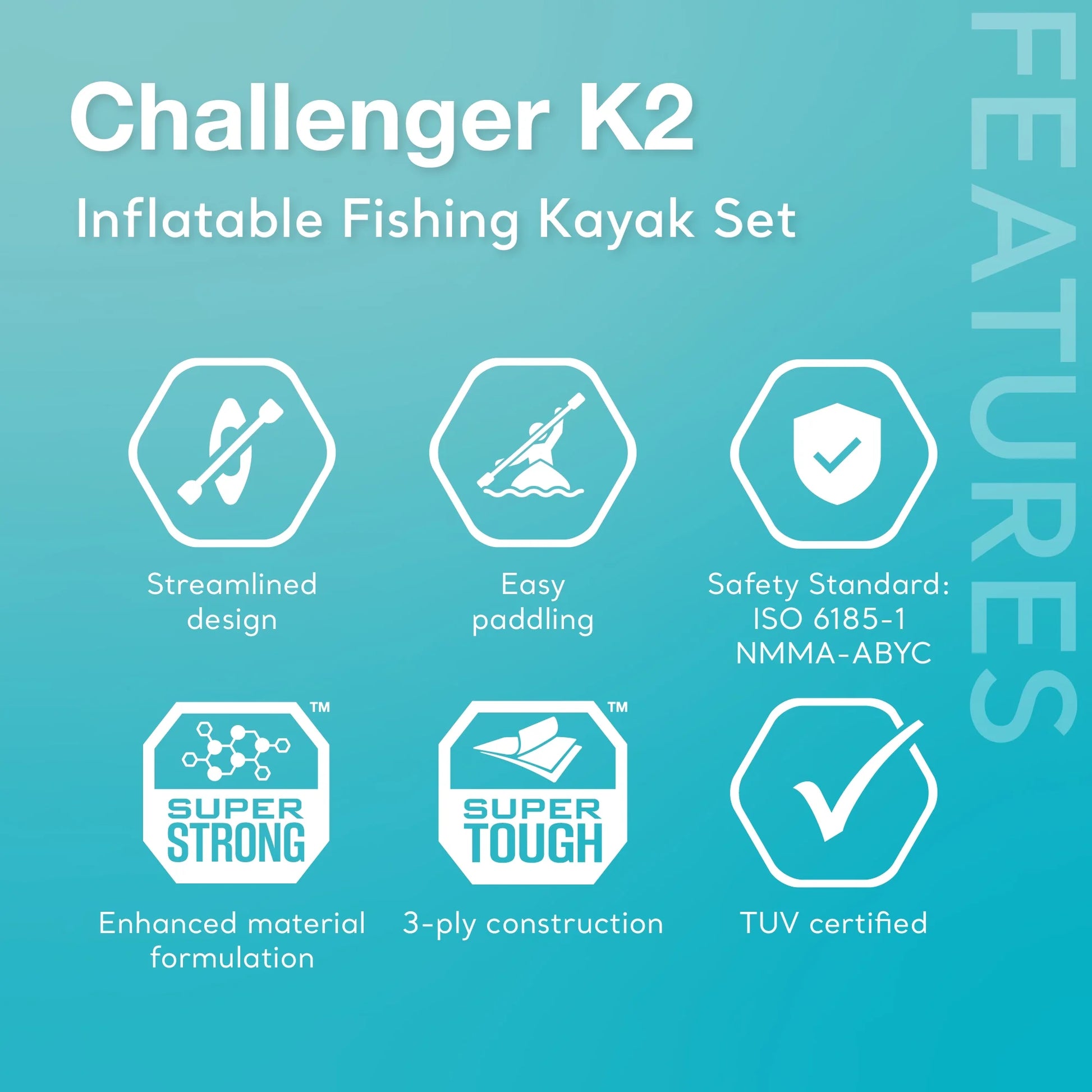 Challenger K2 2-Person Inflatable Kayak and Accessory Kit Oars & Pump