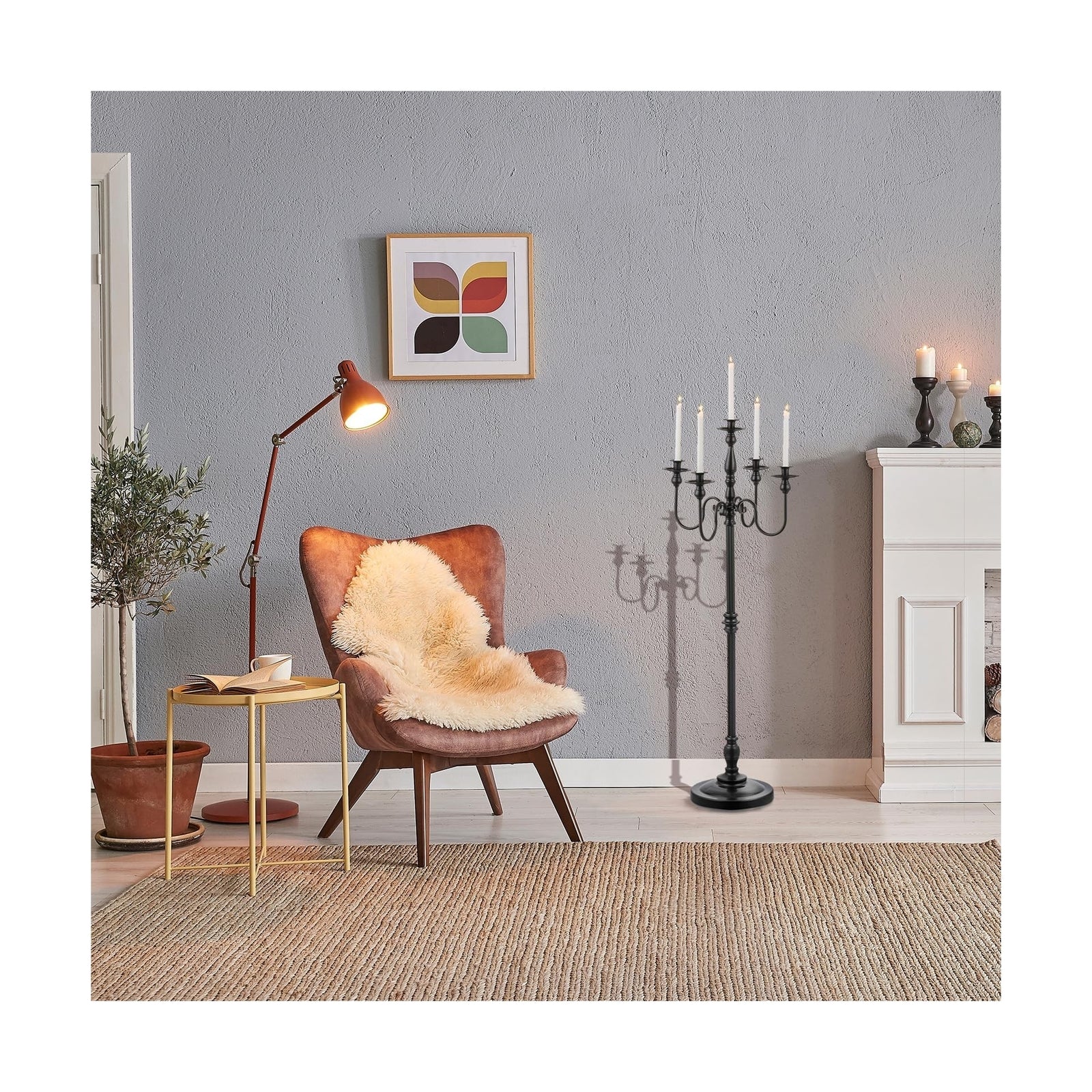 Floor Candelabra Candle Holder: Black Candelabras Set of 2 Halloween Decor 5 ...