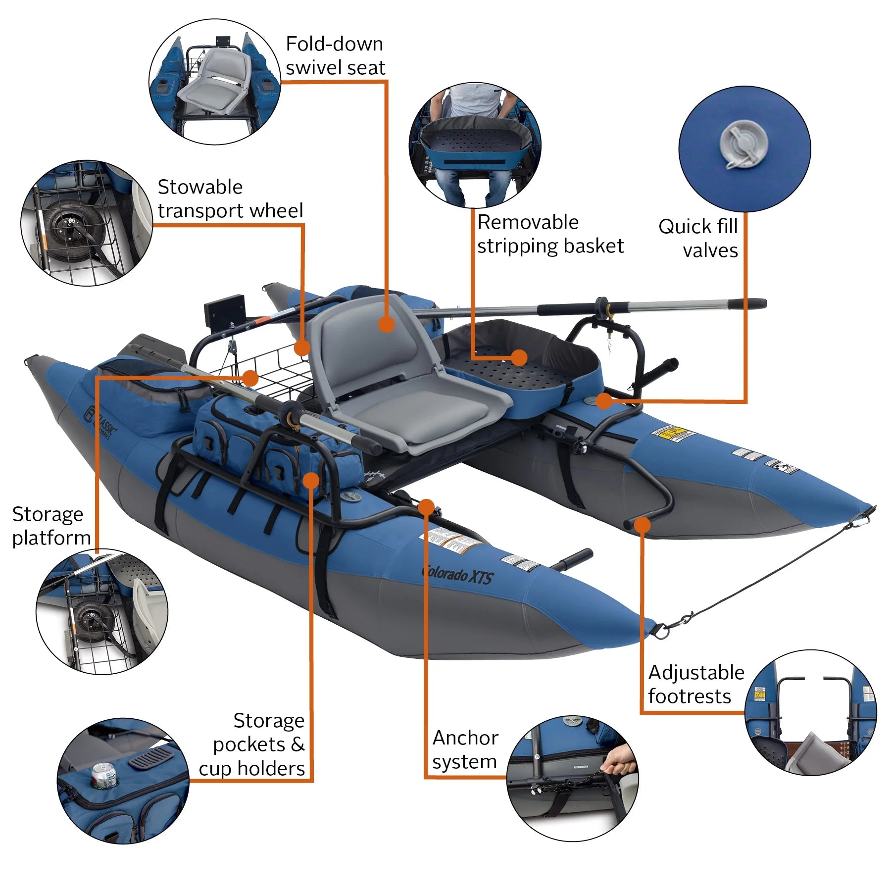 Colorado XTS Pontoon Boat with Swivel Seat