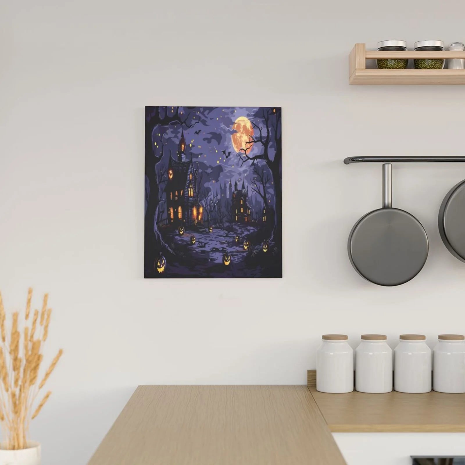 Mystery House Halloween Night Print Modern Canvas Wall Art Prints,Artwork Abstract Paintings,Canvas Decorative,Pictures on Canvas for Home Decorations,Wall Decor