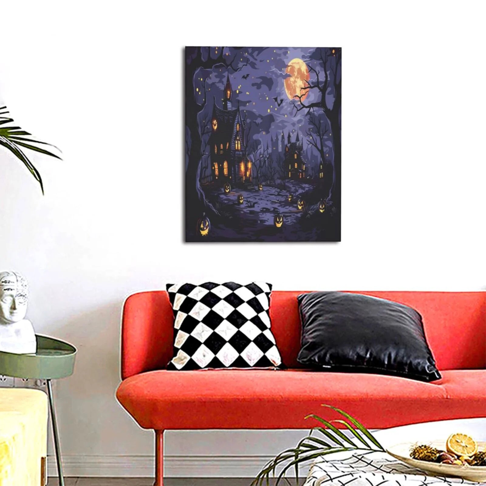 Mystery House Halloween Night Print Modern Canvas Wall Art Prints,Artwork Abstract Paintings,Canvas Decorative,Pictures on Canvas for Home Decorations,Wall Decor