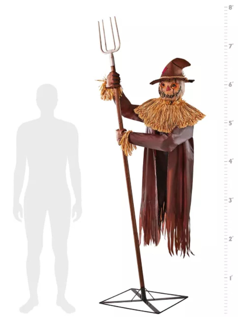 7 Ft 10 in Mack Straw Animatronic Scare Crow Halloween Animated Decoration