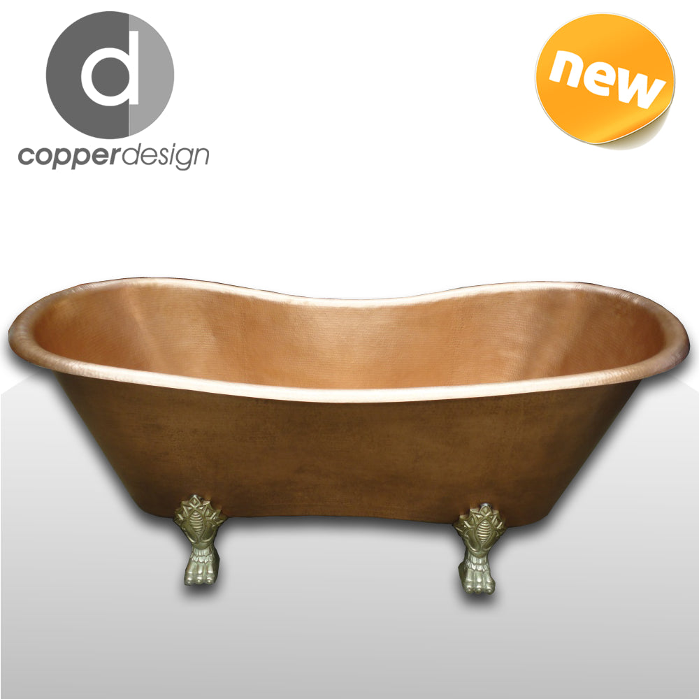 Heavy /Solid Copper Hammered Bathtub Antique 60"X30"X30"