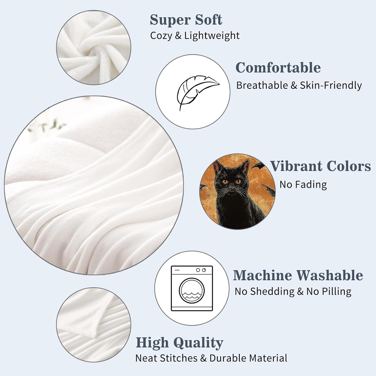 Halloween Throw Blanket Vintage Pumpkin Cat Throw Blanket Lightweight Fuzzy Cozy