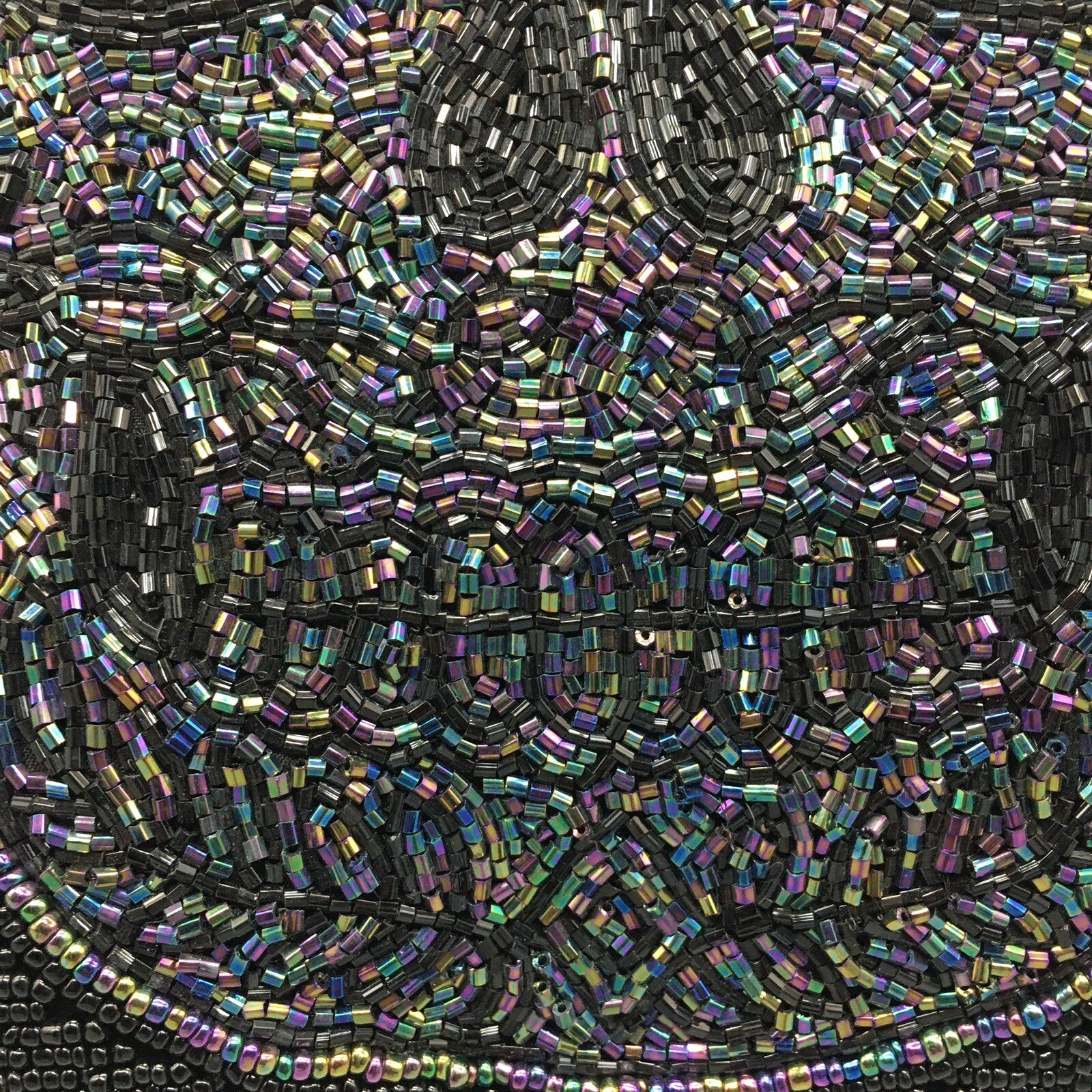 4 Halloween Iridescent Skull Black Beaded Throw Set Pillow Day of the Dead Decor