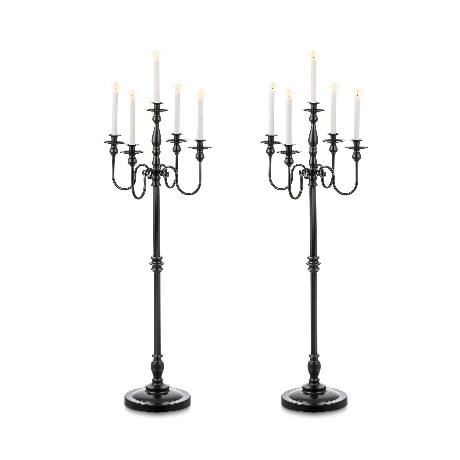 Floor Candelabra Candle Holder: Black Candelabras Set of 2 Halloween Decor 5 ...