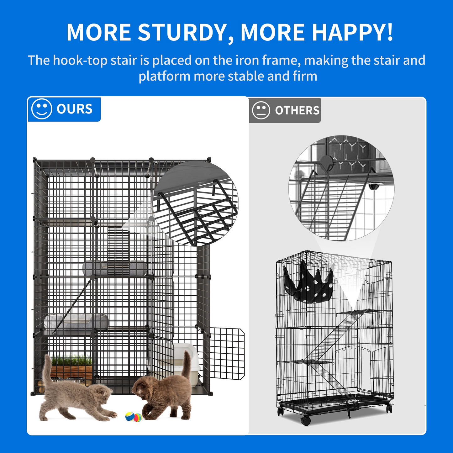 Cat Kitten Playpen Indoor/ Outdoor Also Suit Guinea Pig, Hampster Chinchilla 4-Tier Large Folding