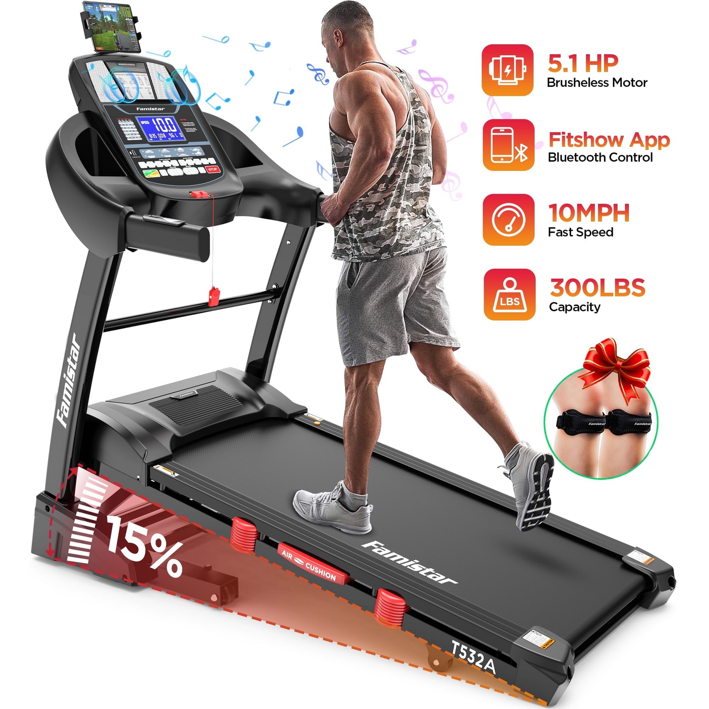 Treadmill With Incline Home Treadmill Heavy Duty Large Display