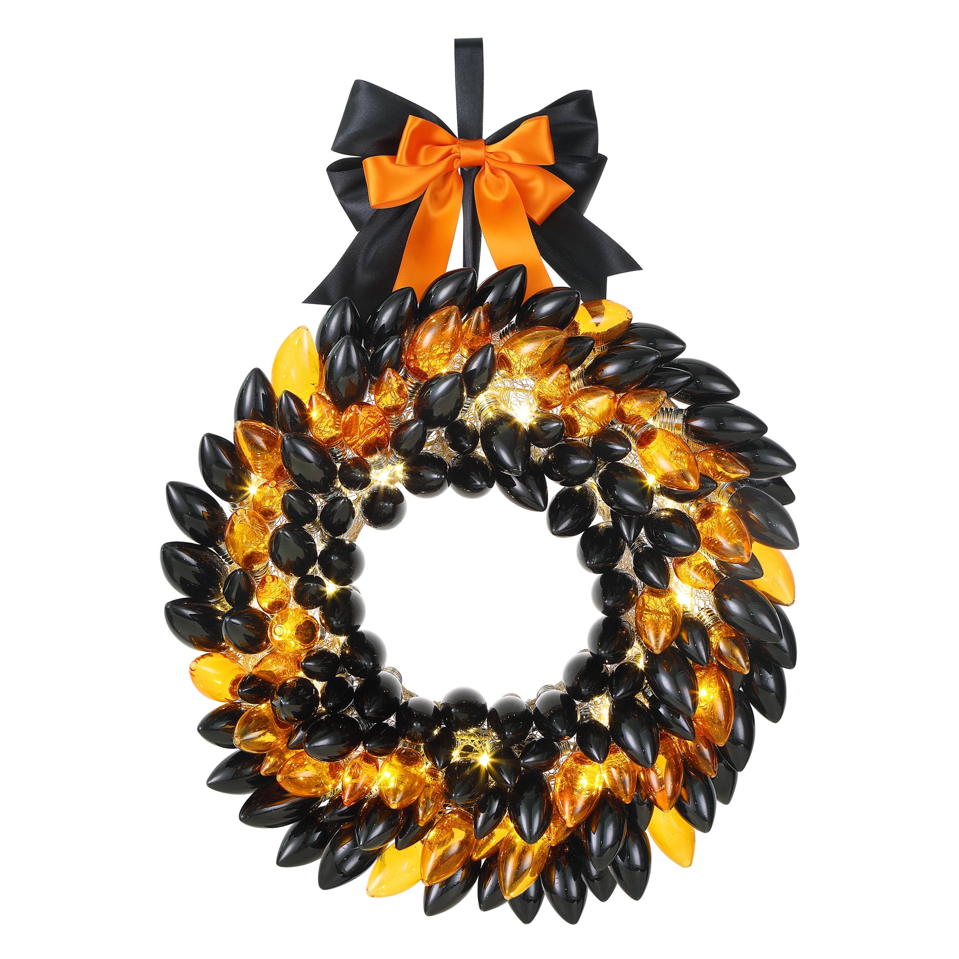 Decorative Retro Wreath, Black and Orange