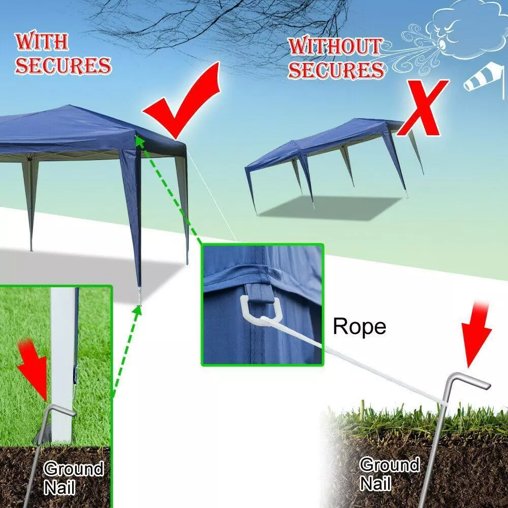 10 x 20 Canopy Easy Pop Up Tent Gazebo Outdoor Awning For Wedding|Party Outdoor Blue 10' x 20'