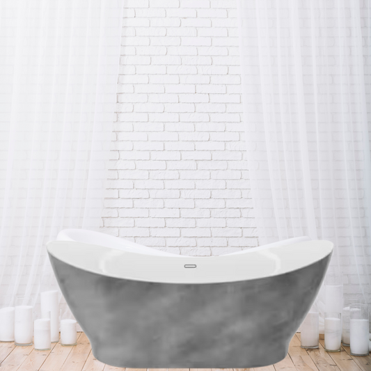 Free Standing Tub Luxury Silver Bath 66"