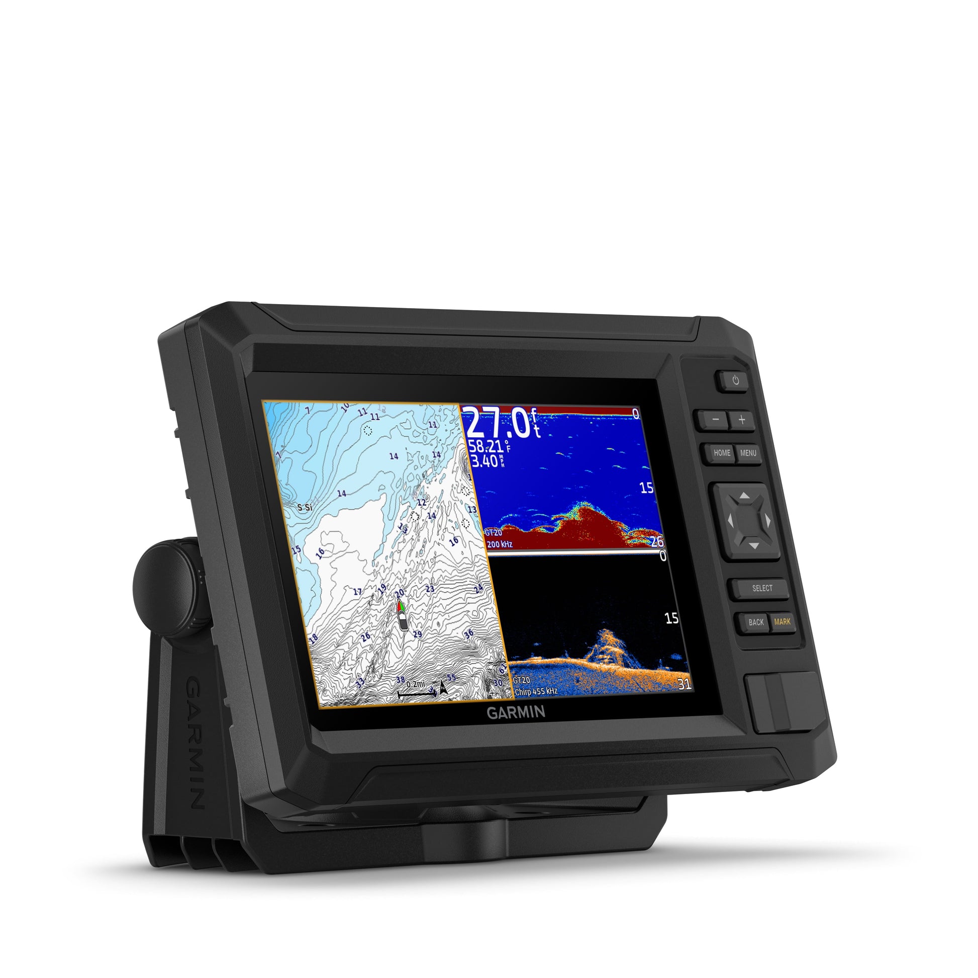 ECHOMAP UHD2 73Cv Chartplotter/Fishfinder with Detailed US Inland Maps & GT20-TM Transducer