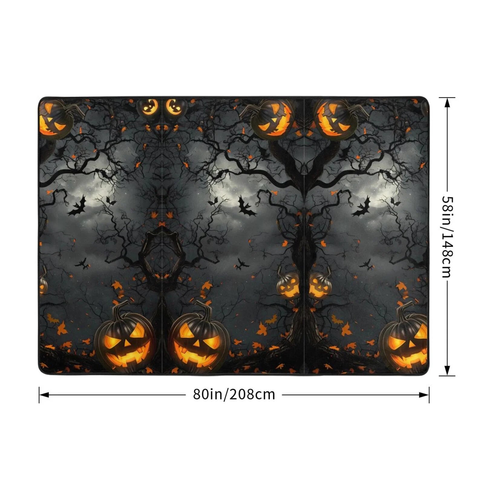 Area Rugs for Living Room Decor - Halloween Pumpkin Dark Forest Soft anti Slip Throw Washable Rugs 5X7 for Bedroom, Indoor Carpet for Bedroom Living Room 80X58In