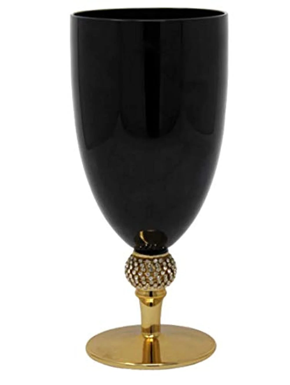 Dcor Black and Gold Wine Glass Goblets: 18 Oz. Wine Glass Dishwasher Safe 12 Drinking Glasses