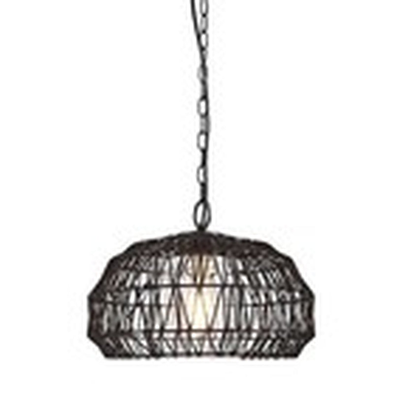 44759 1-Light Outdoor/Indoor Plug-In Pendant Light, Black Woven Diego (Black)
