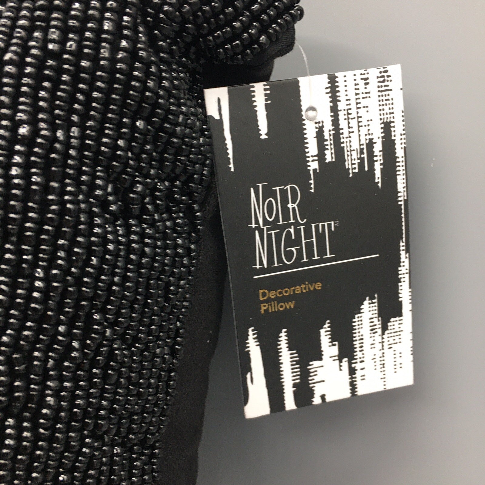 4 Halloween Iridescent Skull Black Beaded Throw Set Pillow Day of the Dead Decor