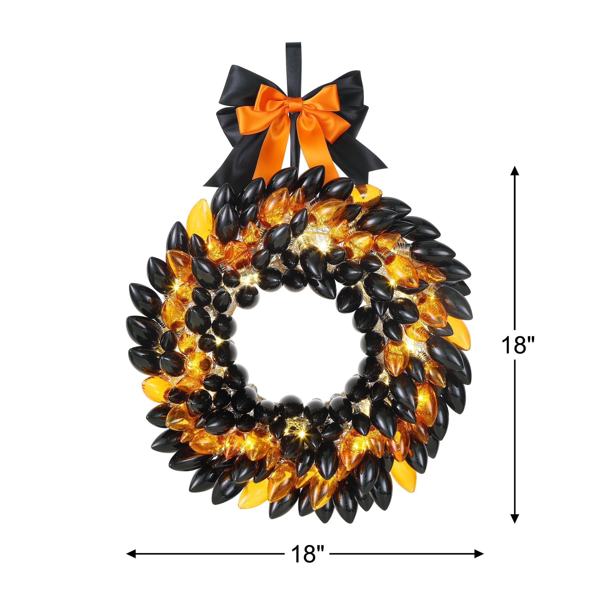 Decorative Retro Wreath, Black and Orange