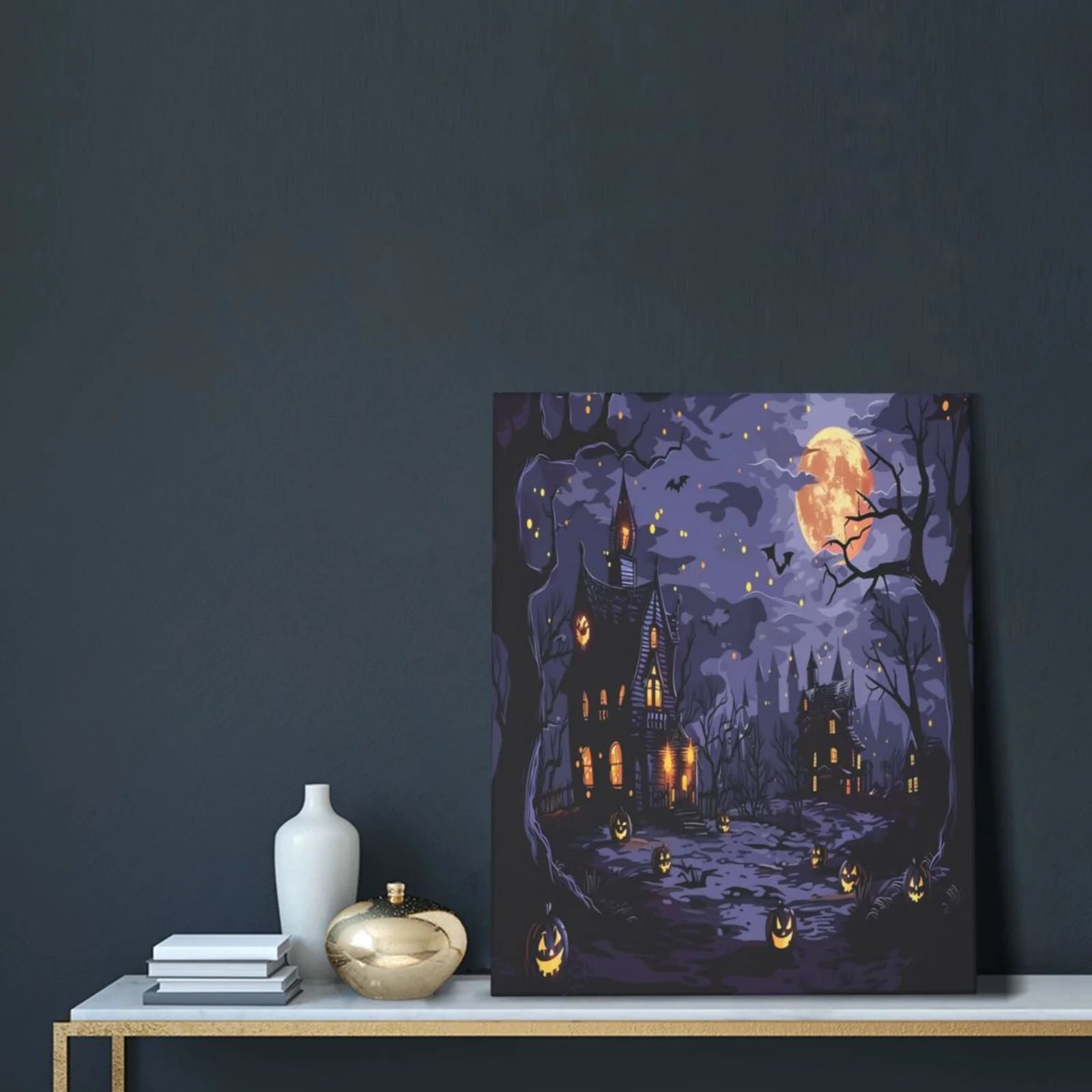 Mystery House Halloween Night Print Modern Canvas Wall Art Prints,Artwork Abstract Paintings,Canvas Decorative,Pictures on Canvas for Home Decorations,Wall Decor