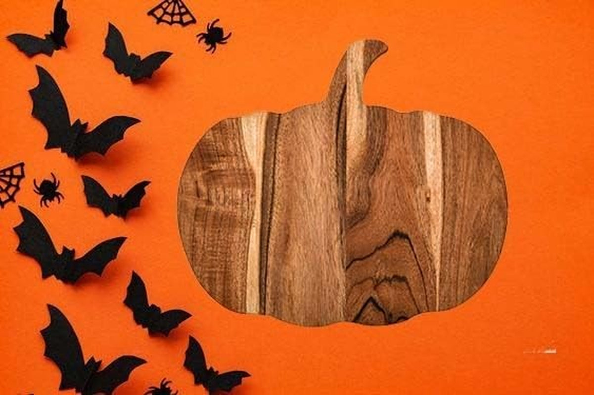 Halloween Pumpkin Shaped Wood Cutting Board for Kitchen Decoration, Gothic Cutt