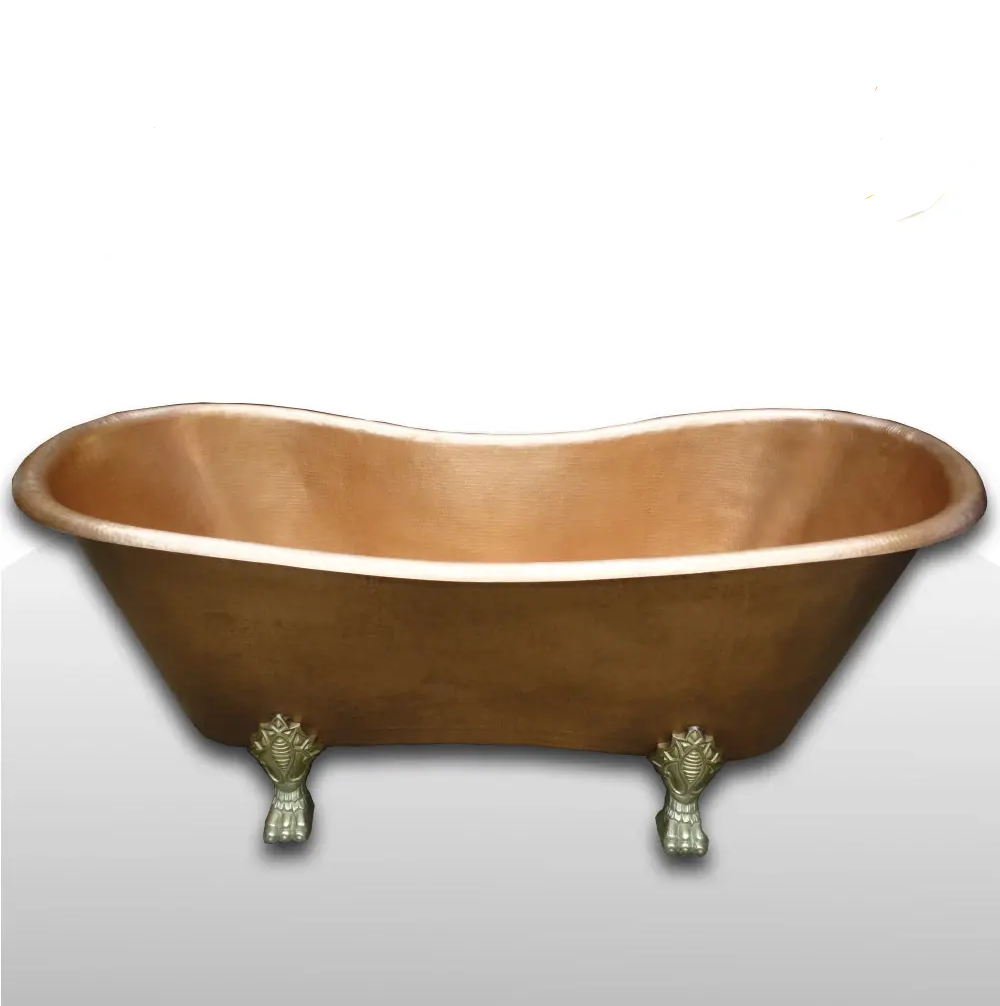 Antique Heavy Copper Hammered Bathtub - Freestanding & Solid Copper Design 60"x30"x30"