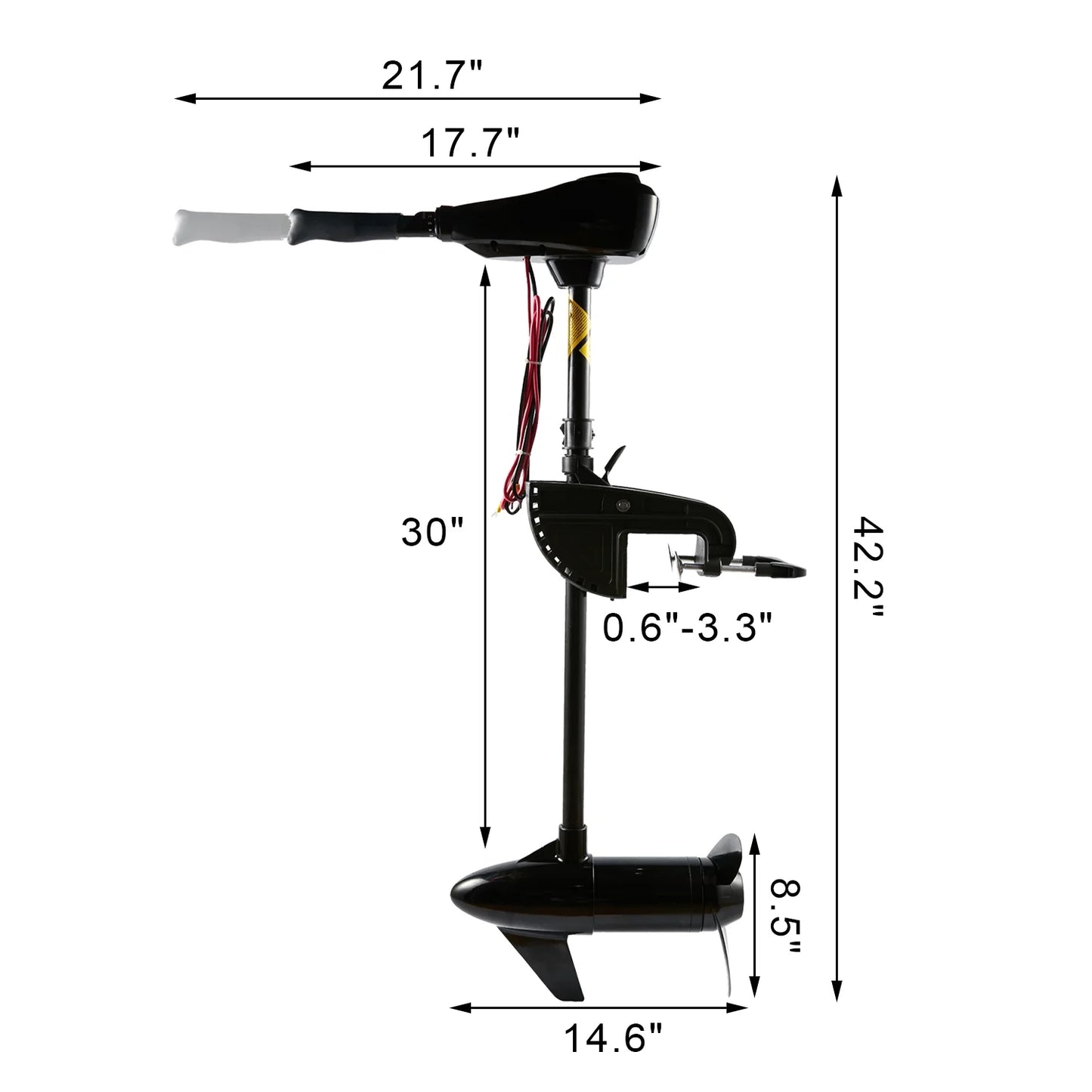 86 Lbs Thrust 8 Speed, Electric Outboard Trolling Motor with Adjustable Handle, Suitable for Saltwater and Freshwater Fishing Boats Stern Installation，24V 30" Shaft