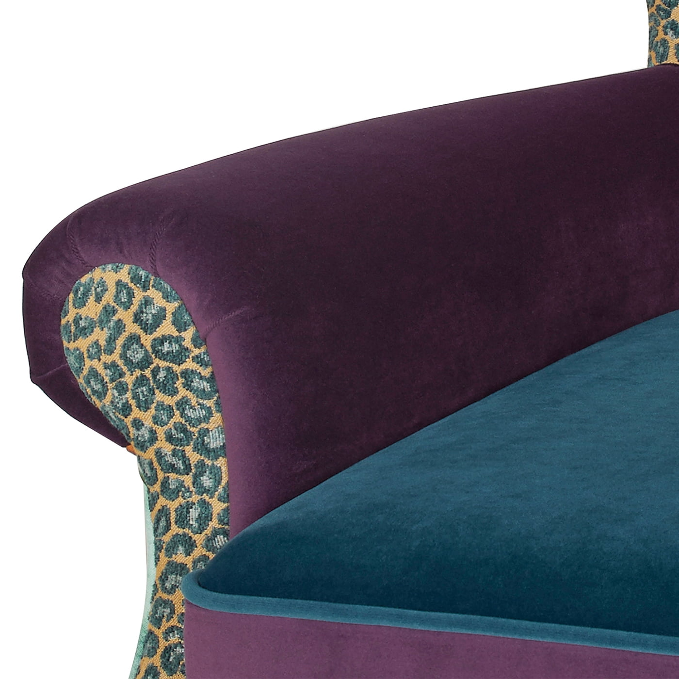 Wingback Accent Arm Chair Floral Patchwork Fabric