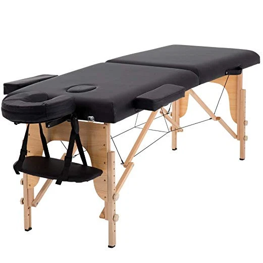 Massage Bed Portable Massage Table Suit Facial Bed, Spa Bed Folding Black