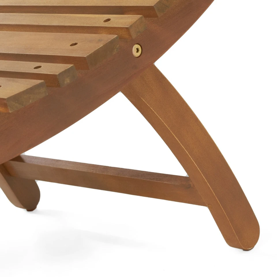 Outdoor Chaise Lounge Acacia Wood  For Patio Pool or Lawn  - Folding & Portable