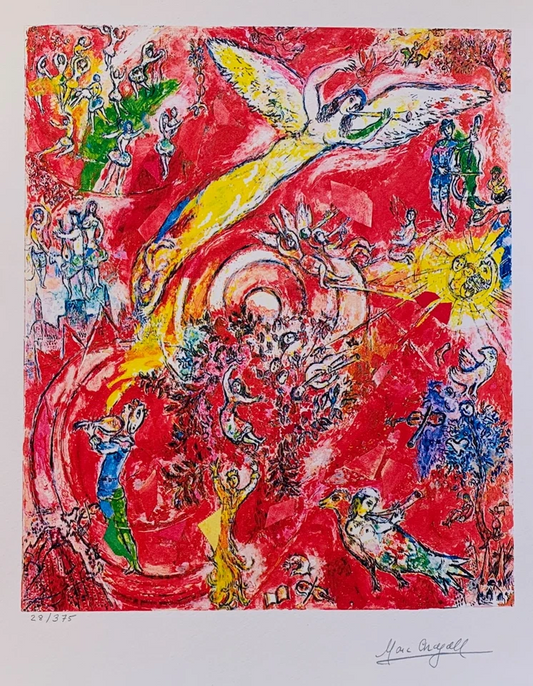 Marc Chagall Painting The Triumph Of Music Limited Edition Facsimile Signed Giclee 17x13"