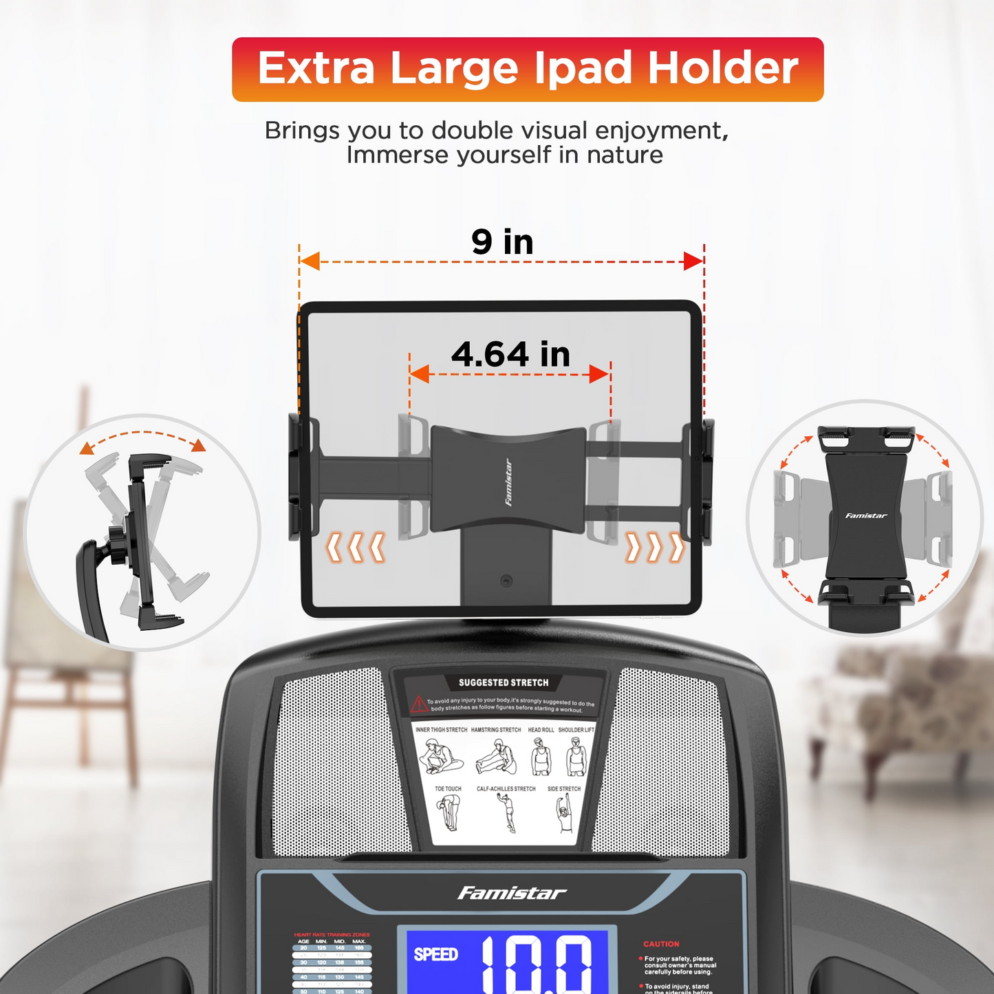 Treadmill With Incline Home Treadmill Heavy Duty Large Display