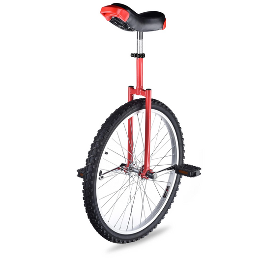 Unicycle With 24" Butyl Tire and Chrome Frame - Red