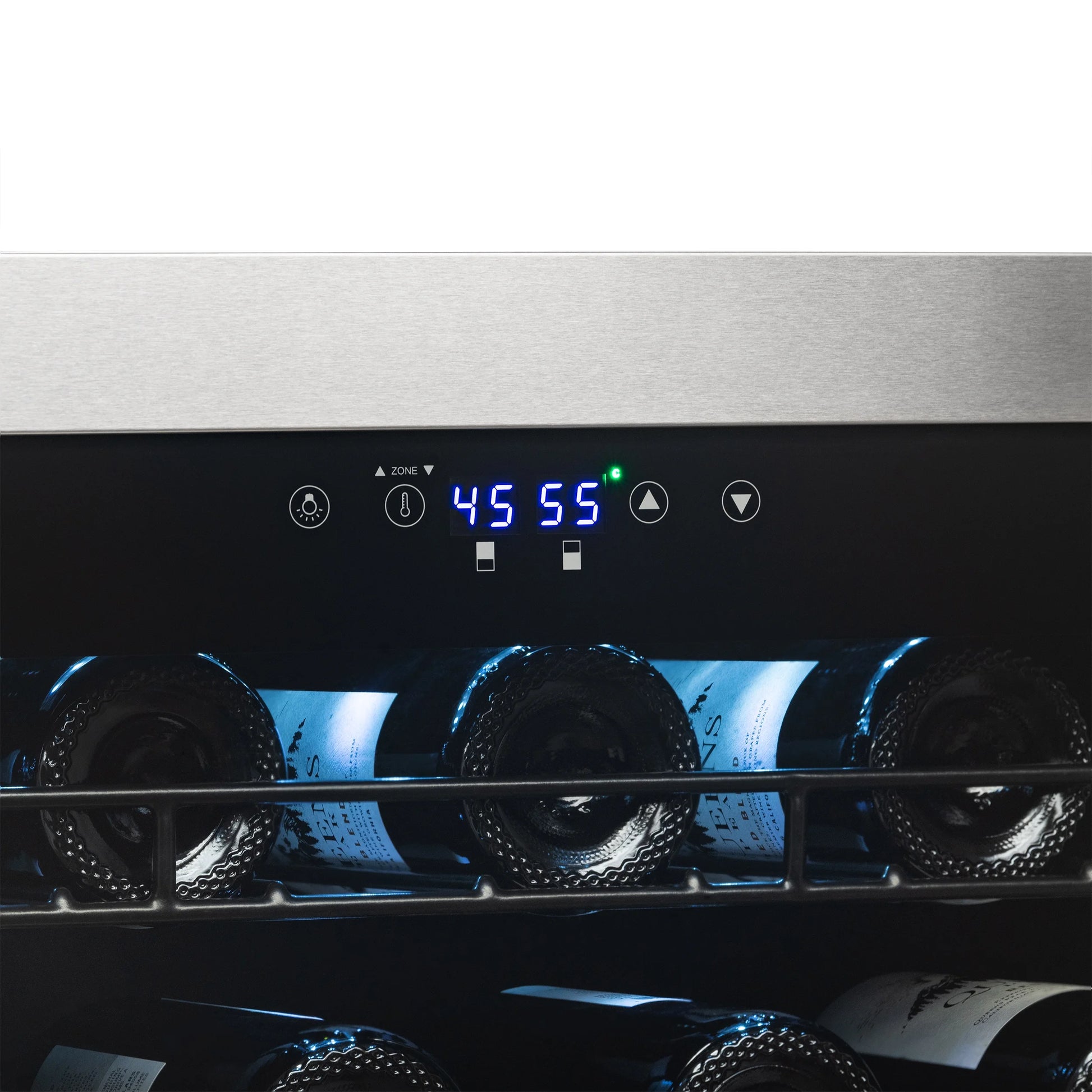 Freestanding Wine Refrigerator, 98 Bottle Dual Zone Compressor Wine Fridge in Stainless Steel